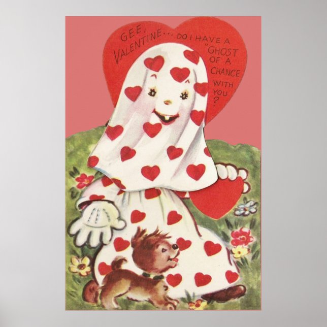 Affiche Coeur Chien Chien Chien Chien Coeur Valentine (Devant)