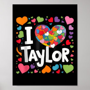 Affiche Coeur Coloré Mon Nom Est Taylor Prénom
