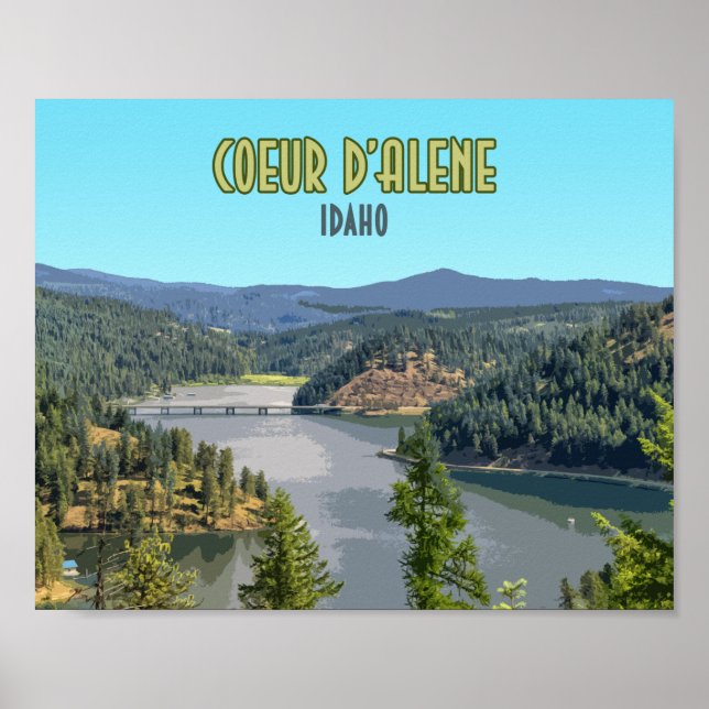 Affiche Coeur d’Alene Idaho Souvenir (Devant)