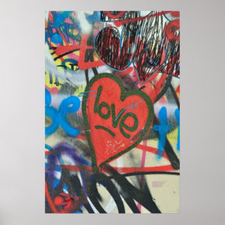 Affiche Coeur d'amour sale de la ville graffiti