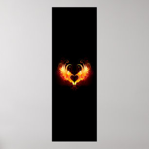 Affiche Cœur d'ange de feu avec des ailes