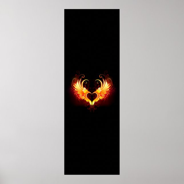 Affiche Cœur d'ange de feu avec des ailes (Devant)