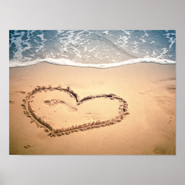Affiche Coeur dans le sable (Devant)