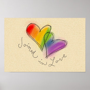 Affiche Coeur d'arc-en-ciel associé à l'amour