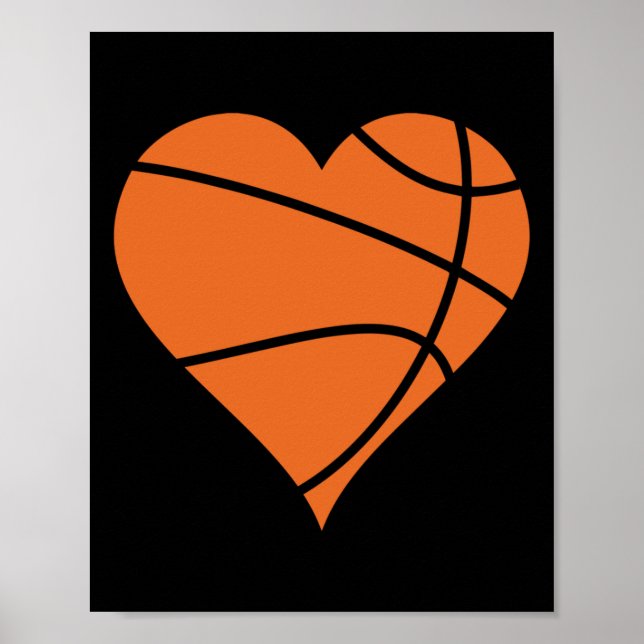Affiche Coeur de basket-ball 2 (Devant)
