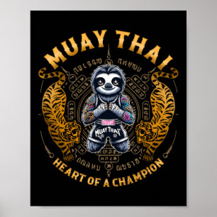Affiche Cœur de champion - Kickboxing et Muay Thai coupé