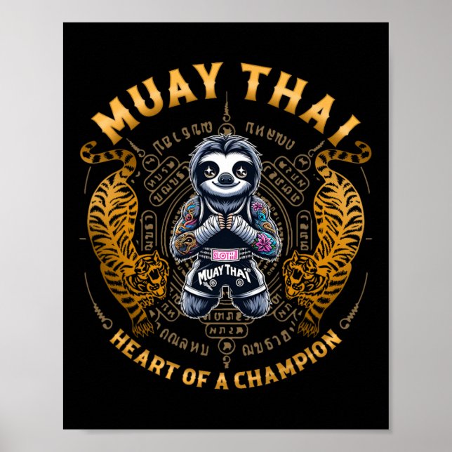 Affiche Cœur de champion - Kickboxing et Muay Thai coupé (Devant)