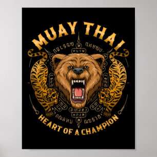 Affiche Cœur de champion - Kickboxing et Muay Thai Gri