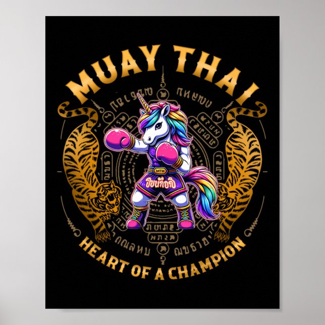 Affiche Cœur de champion - kickboxing et Muay Thai Uni (Devant)
