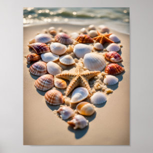 Affiche Coeur de coquillage