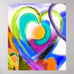 Affiche Coeur de couleurs de Digitals