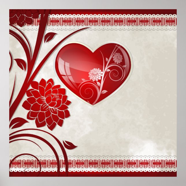 Affiche Coeur de fleurs (Devant)