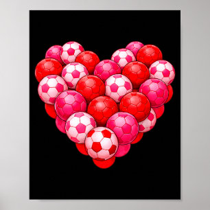 Affiche Cœur de foot Saint-Valentin Amoureux de foot Homme