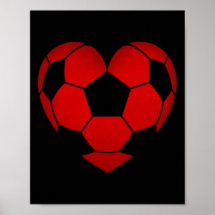 Affiche Cœur de football pour la Saint-Valentin pour garço