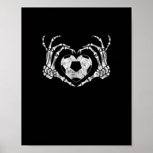 Affiche Coeur de football Squelette main Halloween Costume
