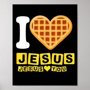 Affiche Cœur de gaufre J'aime Jésus 