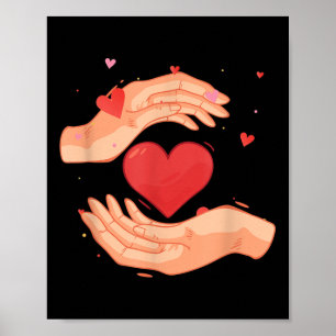 Affiche Coeur de la main Charité bénévolat bonté bonté