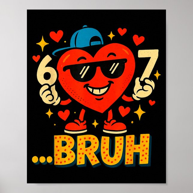 Affiche Cœur de la Saint-Valentin Dabbing Amour drôle Bruh (Devant)