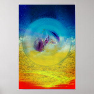 Affiche Cœur de lis, œuvre d'art surréaliste abstraite