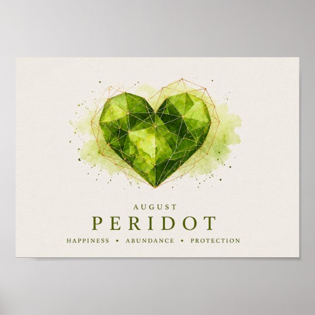 Affiche Cœur de péridot d'août Pierre de naissance Belle P (Devant)