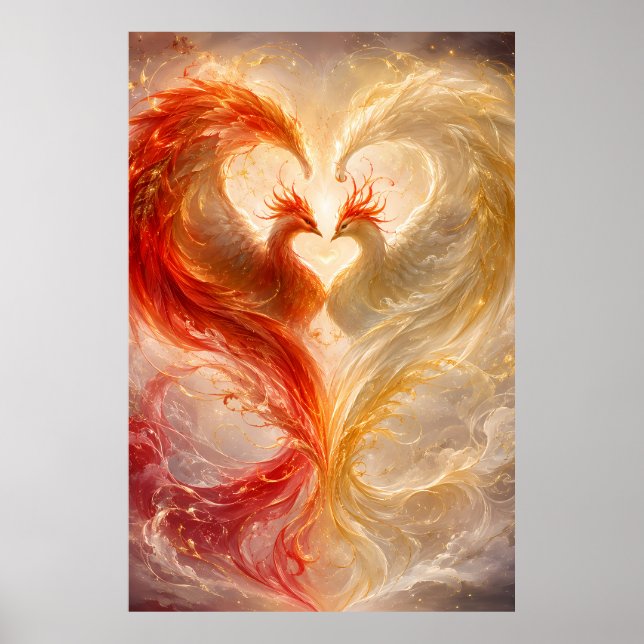 Affiche Cœur de phénix jumeaux d'amour éternel (Devant)
