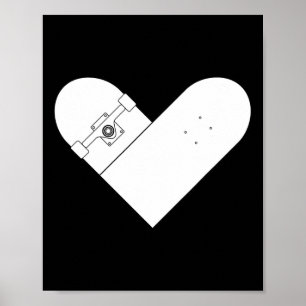 Affiche Cœur de planche à roulettes - Week-end de planche