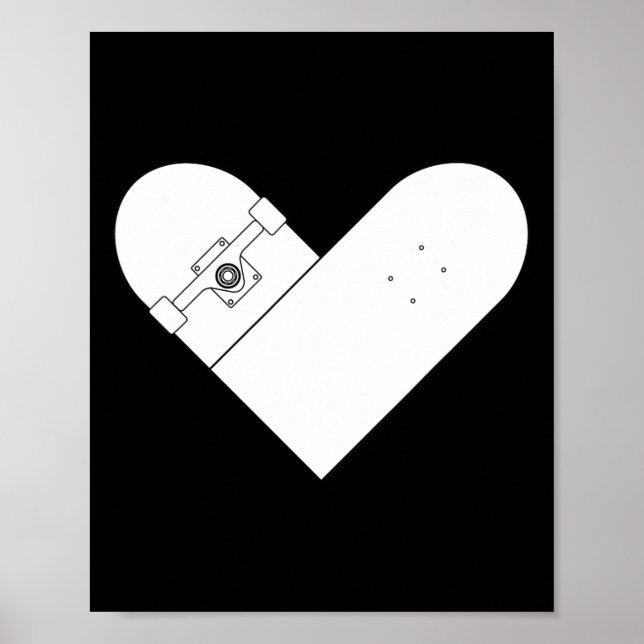 Affiche Cœur de planche à roulettes - Week-end de planche  (Devant)