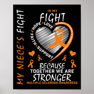 Affiche Coeur de ruban Ms Niece Sclérose en plaques