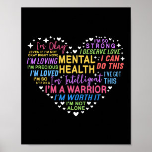 Affiche Coeur de sensibilisation à la santé mentale