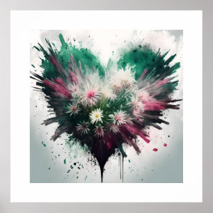 Affiche Coeur des fleurs