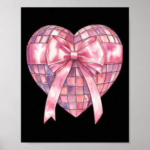 Affiche Cœur disco rose Coquette Saint-Valentin féminin Va