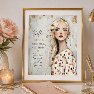 Affiche Cœur Doux Âme Chaude Esprit Cosy