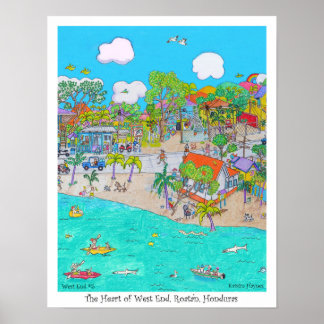 Affiche Coeur du West End #5, Roatan, Honduras