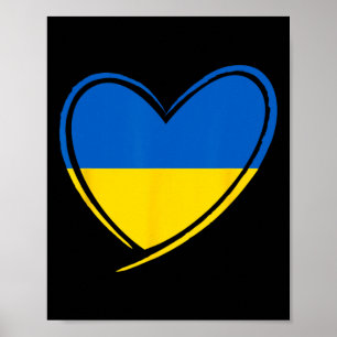 Affiche Coeur d'Ukraine Drapeau ukrainien Patriotique Homm