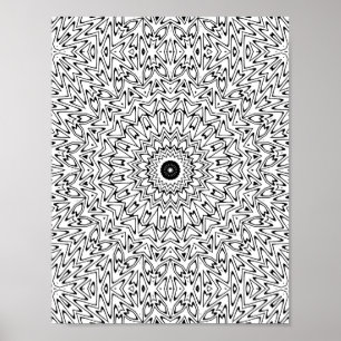 Affiche Cœur Électrique Zigzag Explosion de Kaléidoscope M