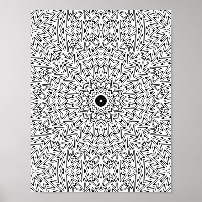 Affiche Cœur Électrique Zigzag Explosion de Kaléidoscope M (Devant)