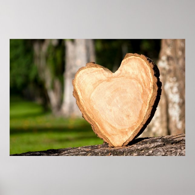 Affiche coeur en bois (Devant)