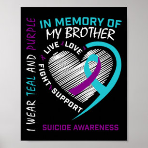 Affiche Coeur En Mémoire De Mon Frère Sensibilisation Au S