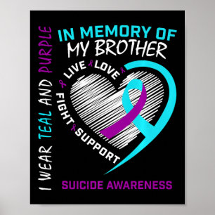 Affiche Coeur En Mémoire De Mon Frère Sensibilisation Au S