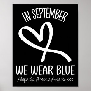 Affiche Coeur En Septembre Nous Portons Bleu Alopecia Area