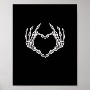 Affiche Coeur Et Mains De Squelette Coeur Et Mains Gothiqu