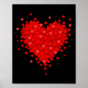 Affiche Cœur fait de coeurs Saint-Valentin femmes adolesce