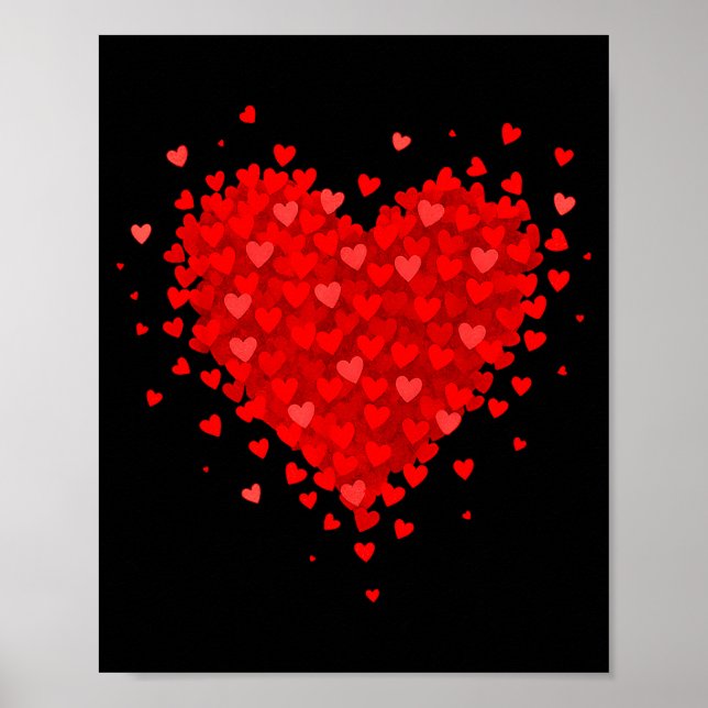 Affiche Cœur fait de coeurs Saint-Valentin femmes adolesce (Devant)