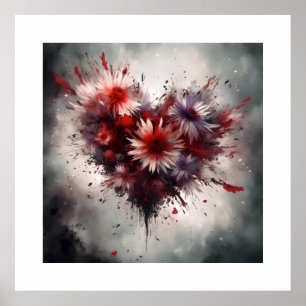 Affiche Coeur fleuri