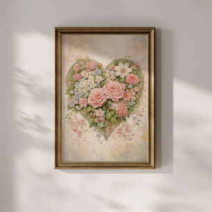Affiche Cœur Floral