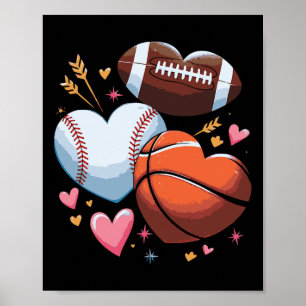 Affiche Coeur Football Sketll Vendre Valentines Day Boys M