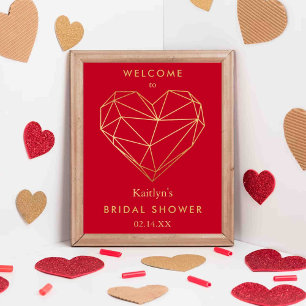 Affiche Coeur géométrique Fête des mariées de la Saint Val
