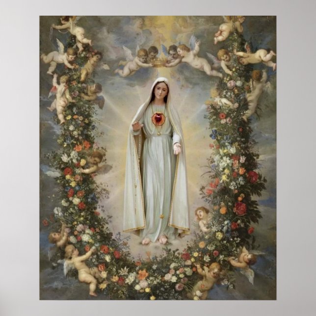 Affiche Coeur immaculé de Marie, Vierge Marie (Devant)
