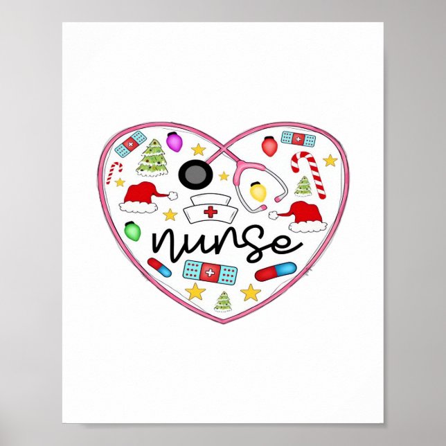 Affiche Coeur infirmière, T-shirt surdimensionné Halloween (Devant)