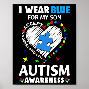 Affiche Coeur Je Porte Du Bleu Pour Mon Fils Sensibilisati
